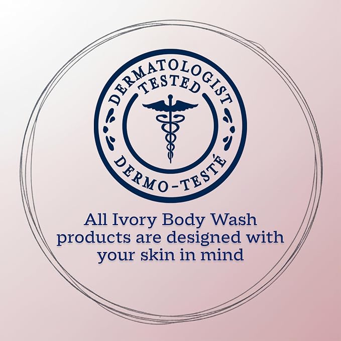 Ivory Body Wash, Designed for the Whole Family, Gentle Formula, Free of Dyes Heavy Perfumes Parabens Phthalates & Silicones, Designed for Skin's pH, Water Lily Scent, 35 oz