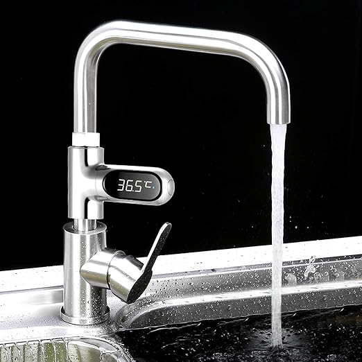 Shower Thermometer Display, LED Digital 0~100℃ Baby Bath Water Thermometer, Fahrenheit/Centigrade Display, 360° Rotating Screen, for Baby Kids Bathroom Kitchen