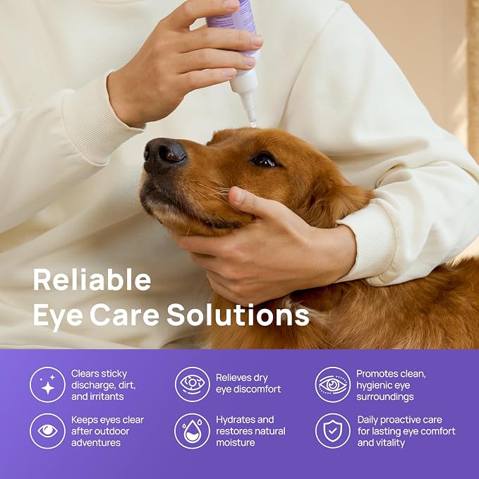 HICC PET Eye Wash for Dogs & Cats, Gently Cleans Eye Crust, Debris & Discharge, Eye Cleaner for Pets – Routine Eye Care & Cleaning 5.1 fl oz