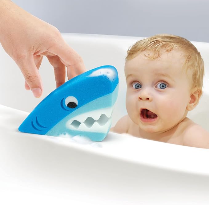 Genuine Fred Bath Biters, Children's Bath Sponge, Shark - Large & Absorbent - Gentle on Skin - Adds Fun to Bathtime or Water Table - Great Gift for Kids & Toddlers