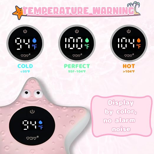 Baby Bath Thermometer - Digital Floating Water Thermometer with LED Display & Color Temperature Alerts, Rechargeable Bath Toy for Infant Bathtub Safety, Newborn Bath Essentials Gift