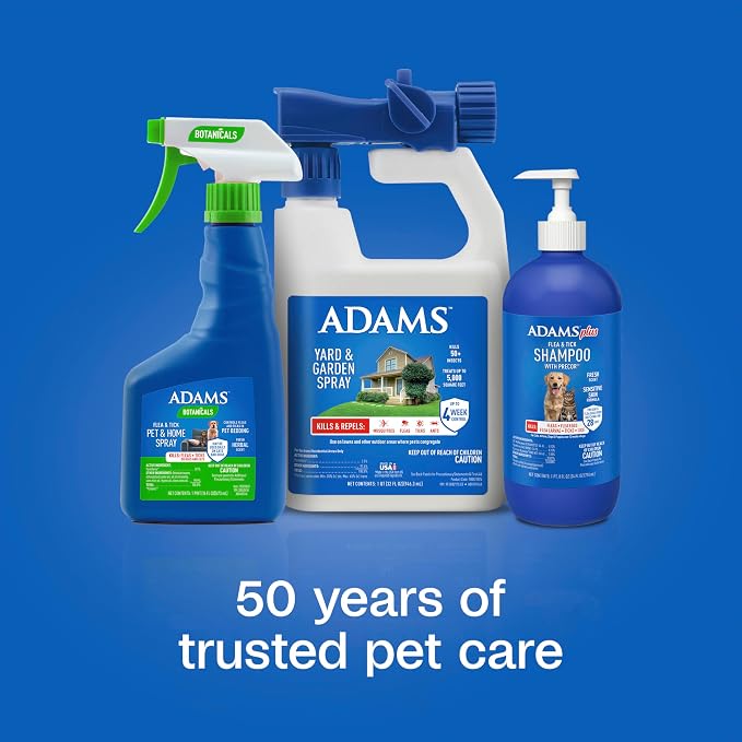 ADAMS Plus Flea & Tick Shampoo with Precor for Dogs, Cats, Puppies & Kittens, Flea Shampoo to Treat Flea Infestations, Kills Ticks, Fleas, Flea Eggs & Lice, Cleans and Conditions Coat, 24 Ounces