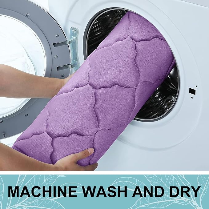 OLANLY Memory Foam Bath Mat Rug 44x24, Ultra Soft and Absorbent Bathroom Rugs, Non-Slip, Comfortable, Machine Washable Bath Carpet for Bathroom Floor, Tub, Shower and Home Decor Accessories, Lavender