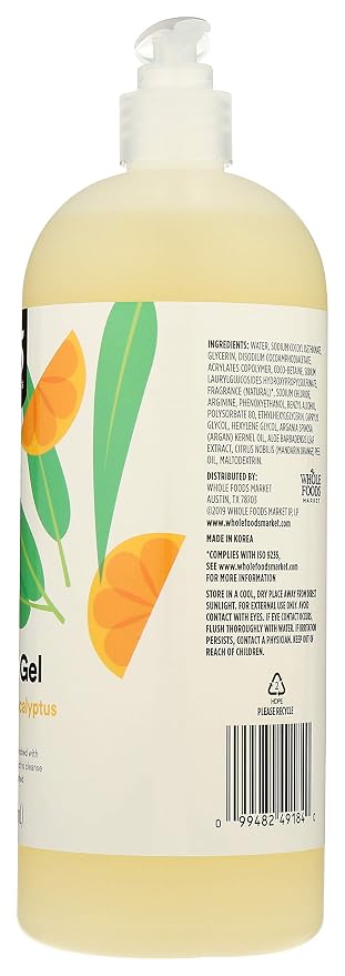 365 by Whole Foods Market, Shower Gel Satsuma & Eucalyptus, 32 Fl Oz (Pack of 2)