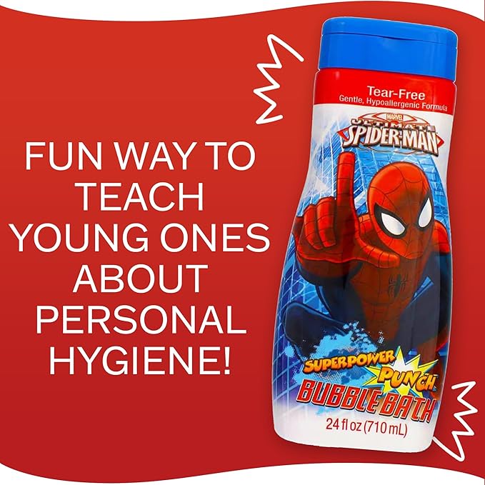 Amazing Spider-Man Bath Time Kids’ Bubble Bath Soap, 24 Fl Ounces, Watermelon Scent