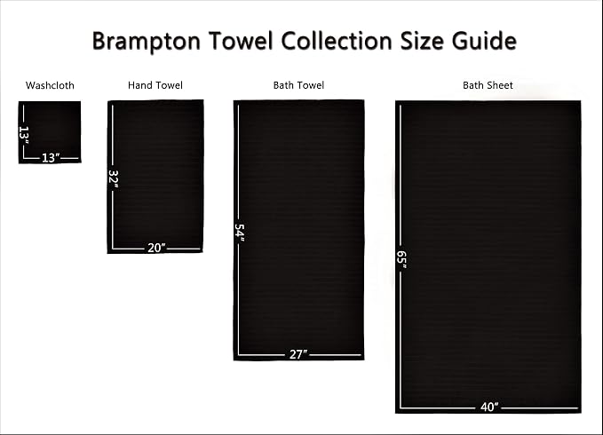 Classic Turkish Towels CTT Luxury 6 Piece Towel Set, 100% Turkish Cotton, Quick Drying, Highly Absorbent & Comfy, Includes 2 Bath Towels, 2 Hand Towels & 2 Washcloths | (Black)
