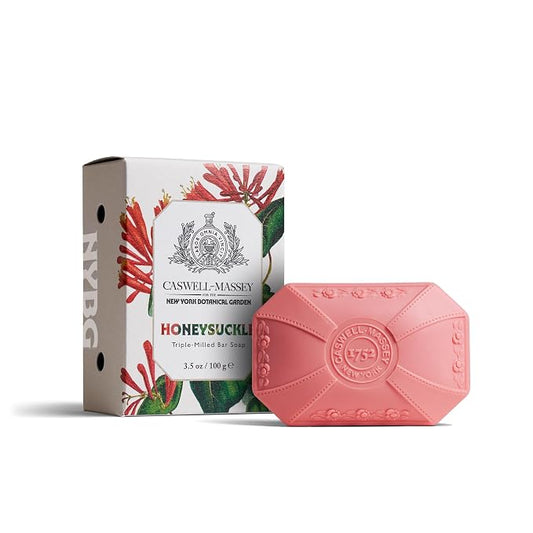 Caswell-Massey Honeysuckle Natural Bar Soap for Women, Moisturizing Body Soap Bar for All Skin Types, Made with Essential Oils & Plant-Based Formula for Soft Skin, 3.5 oz