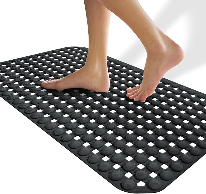 SELIBRE Bath Mat for Tub - Non Slip Pet Shower Mat with 76 Suction Cups, Quick Drain Bathtub Mat for Dogs Cats Puppy Grooming, Machine Washable Fast Dry Pet Bathing Pad, 27x15 Inch for Bathtub Sink