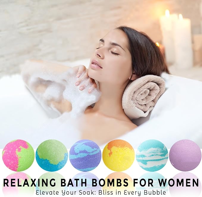 Bath Bombs for Women Gift Set - 24 Natural and Organic Bath Bombs with Essential Oils & Moisturizing Shea Butter, Spa Birthday Gift, Selfcare Gifts, Women, Teen Girls, Bridesmaid Gift