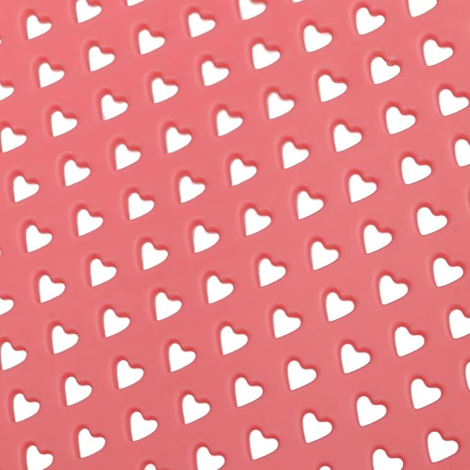 Baby Bath Support for Bathtub or Sink, Home Foldable Ergonomic Heart Shaped Sink, Rinse Tubs Hollow Pattern Infant Holder Rack Pink Bather Newborn to Toddler Tub with Three (Roseate)