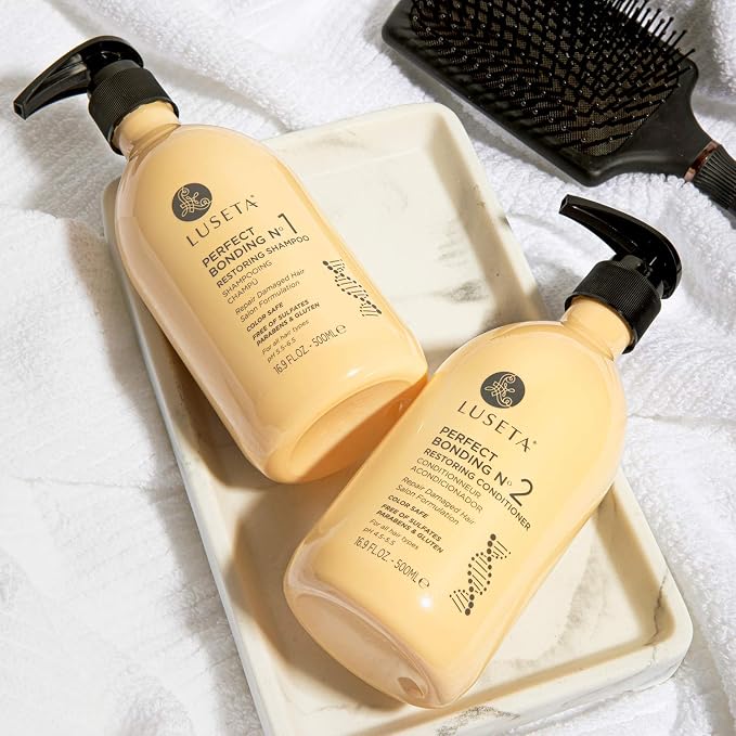 Luseta Perfect Bonding Shampoo & Conditioner Set 2x33.8 oz | Strengthening Shampoo and Conditioner, for All Hair Types, Repair Shampoo and Conditioner Set Sulfate & Paraben Free