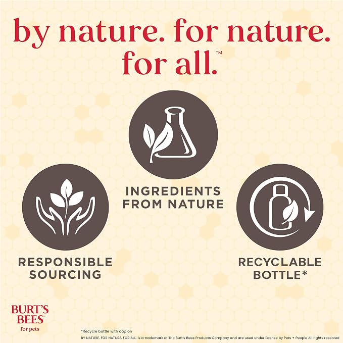 Burt's Bees for Pets Manuka Honey Oatmeal Conditioner for Dogs, Colloidal Oatmeal, 95%+ Natural Origin, No Sulfates, Parabens or Phthalates, Leaves Coat Soft & Shiny, Milk & Honey Scent, 10 Fl Oz
