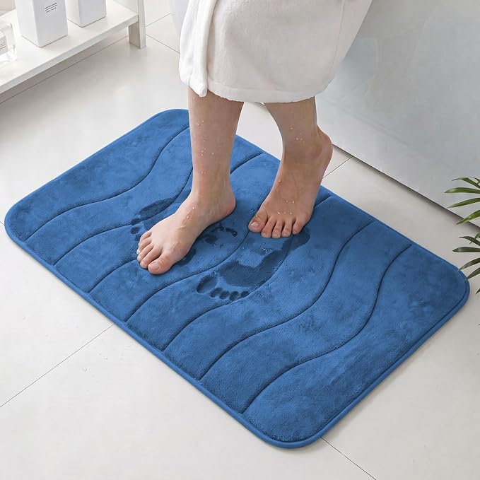 Flamingo P Memory Foam Bathroom Mat Rug,Non Slip Bath Shower Mats Rugs,24x36,Royal Blue