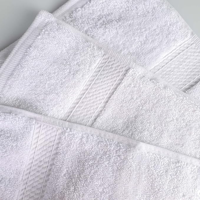 Superior Egyptian Cotton Plush & Absorbent, Bath Towel Set of 4, White | Quick Dry, Soft Luxury Towel Set, Bath Essentials for Bathroom, Guest Bath, Spa, 4 Piece Bath, Madeline Towels