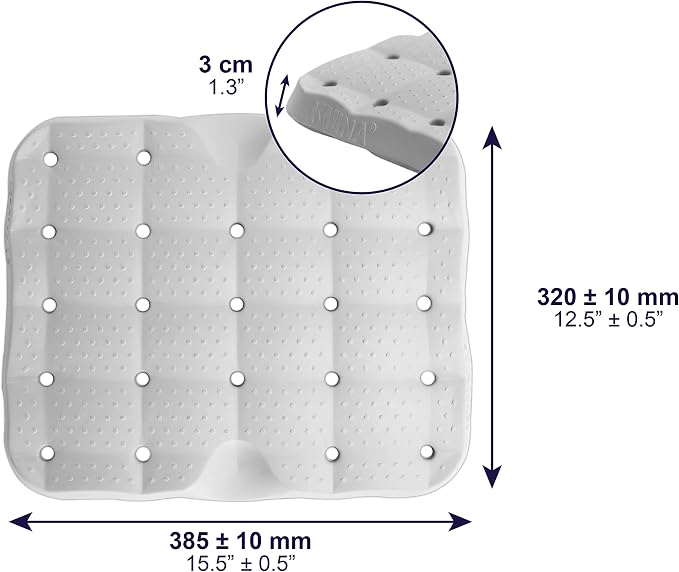 KMINA Shower Seat Cushion, Lightweight Waterproof Foam and Slip-Resistant, Kneeling Pads for Gardening, Patented, Made in Europe