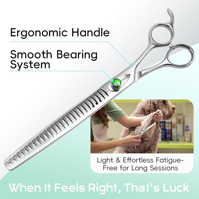 Professional Thinning Shears for Dogs 8 inch Dog Grooming Scissors for Pet Long Chunkers Shears Japanese 440C 70% Thinning Rate 24 Teeth