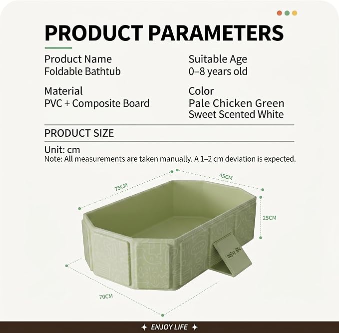 Foldable Portable Bathtub for Pets,Dog,Cat, Freestanding PP Plastic and PVC, Capacity, Portable Green for Pets Play