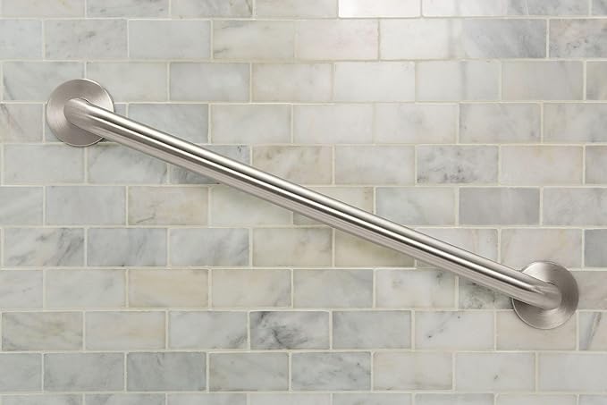 Moen Home Care Bathroom Safety 32 Inch Stainless Steel Handicap Grab Bar for Bathtub and Shower, Elderly Assistance Product with Concealed Screws, 8732 (Pack of 2)