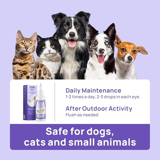 HICC PET Eye Wash for Dogs & Cats, Gently Cleans Eye Crust, Debris & Discharge, Eye Cleaner for Pets – Routine Eye Care & Cleaning 5.1 fl oz