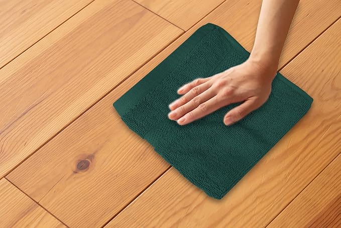 Soft Wash Cloths - 12 Pack Plush and Absorbent Cotton Washcloths for Face, Body, and Baby - Multi-Purpose, Quick-Dry Wash Cloths Set 13x13'' (Olive Green)