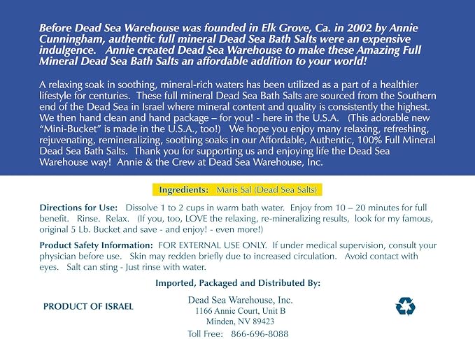 Dead Sea Warehouse - Dead Sea Salts for Soaking - 100% Dead Sea Mineral Bath Salts - Great for Soothing Muscles Aches, Relaxation, Alleviate Skin Issues - Unscented - 2 lbs - (2 Pack)