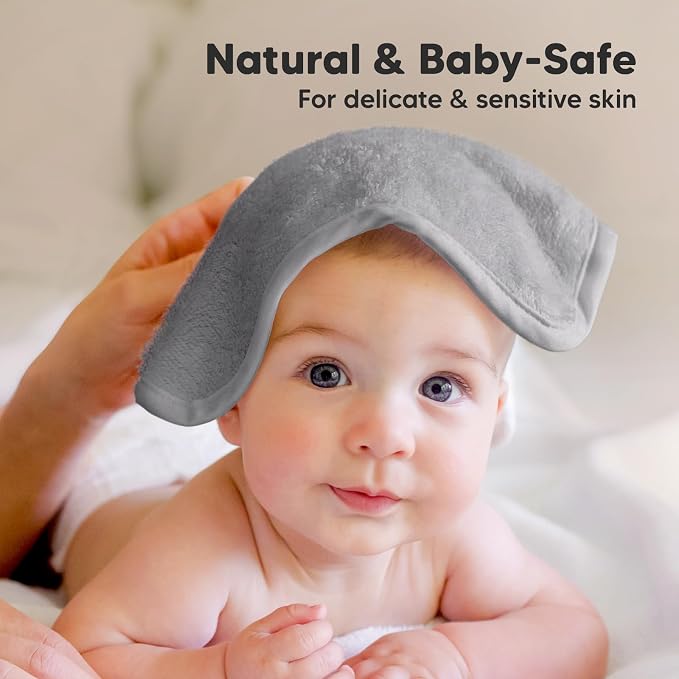 6-Pack Baby Washcloths, Soft Absorbent Washcloths for Face, Body(Cool Gray) | Viscose from Bamboo Washcloths, Baby Towels, Newborn, Kids, Toddlers, Infant, Gentle on Sensitive Skin, 10x10, Reusable
