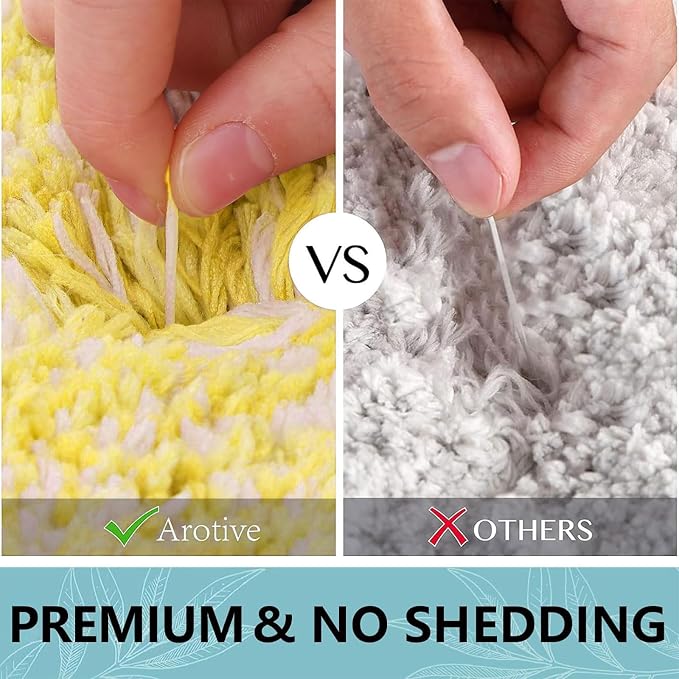 Arotive Microfiber Bathroom Rugs, Shaggy Soft and Absorbent Bath Rug, Thick Plush Machine Washable Dry Bath Mats for Bathroom, Tub and Shower, 30x20, Olive Green, Rectangular