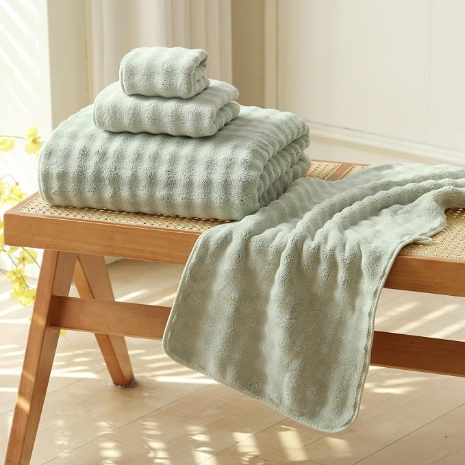 Bath Sheet 40x80 Inches Microfiber Extra Large BathTowel Super Soft Absorbent Quickly Dry Shower Towel for Bathroom (Sage Green,PK 1)