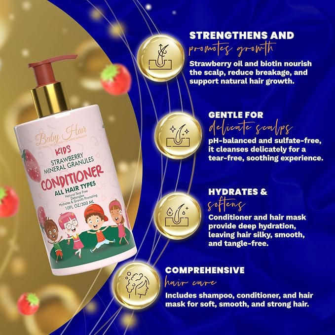 Baby Hair Kids: Vegan Strawberry & Mineral Granules Conditioner