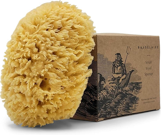 Baudelaire Sea Wool Sponge 5.5" - Natural Sea Sponge for Bathing and Shower - Durable, Sustainable & Environment-Friendly Loofah for Body