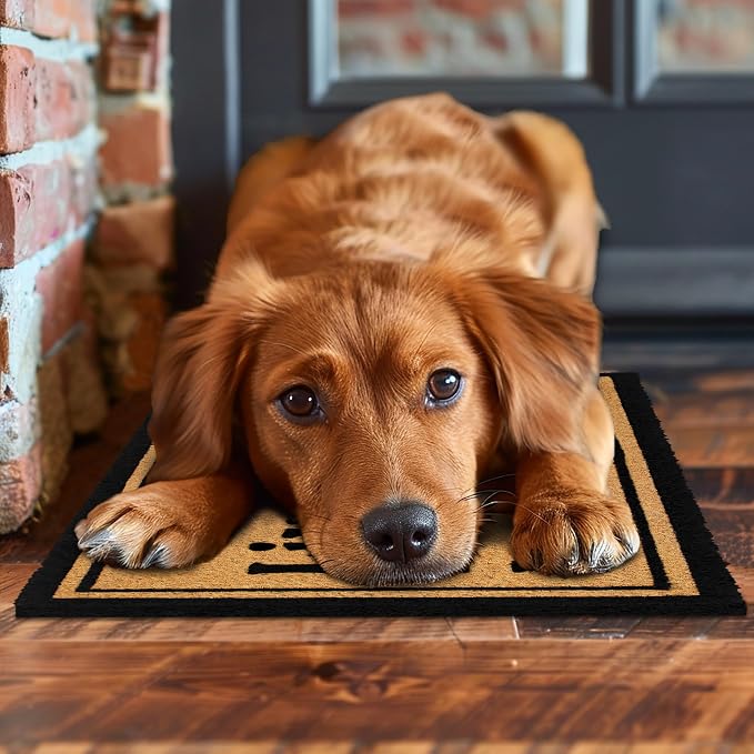 Croft&Cane Coco Coir Doormat - 17x30 Live Laugh Leave Funny Front Door Mat - Heavy Duty Non Slip Backing - Natural Coir Dirt Trapper - Low Profile Indoor Outdoor Entryway Rug - High Traffic Mat