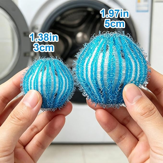 20Pcs Pet Hair Remover for Laundry - 1.4 inch Mini Ball Lint Traps for Washing/Dryer Machine, Effective Cat Dog Laundry Pet Hair Catcher for Clothes, Sheets, Towels, Not Damage Fabric