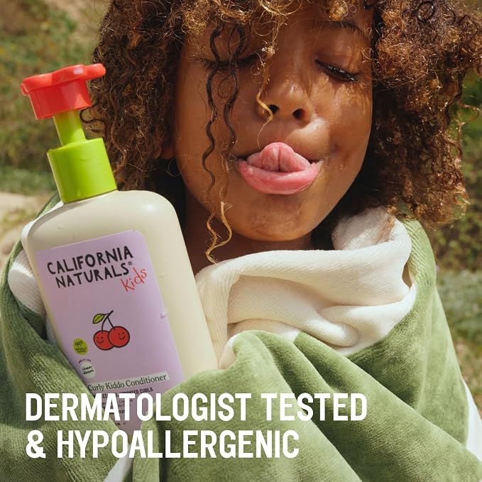 California Naturals Curly Kiddo Shampoo & Conditioner Set with Argan Oil, Enriched Rice Water and Shea Butter, Sulfate Free, For Kids with Curly Hair, 12 oz