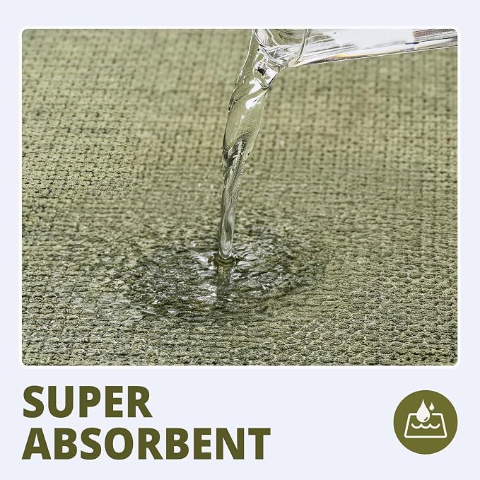 Bathroom Rugs Sets 2 Piece, Thin Bath Mat & U-Shaped Contour Toilet Rug Absorbent Quick Dry, Machine Washable, Non Slip Low Pile Bath Mats for Bathroom/Tub/Sink/Shower (30"x20" +24"x20" U, Sage Green)
