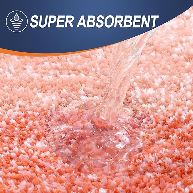 OLANLY Bathroom Runner Rugs Mat 47x24, Extra Soft Absorbent Microfiber Bath Rugs, Rubber Backing, Quick Dry, Washable Long Bath Mats for Bathroom Floor, Tub and Shower, Home Decor Accessories, Coral