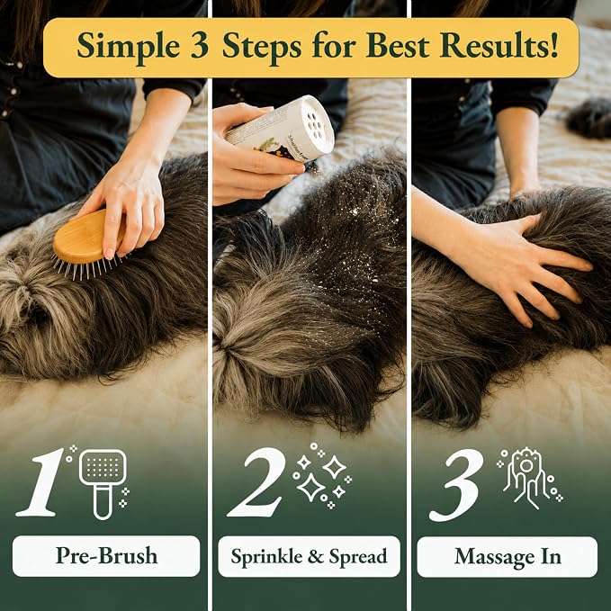 Dry Shampoo for Dogs – Antifungal Itchy Skin & Hot Spot Relief, Yeast Infection & Paw Licking Treatment, Dog Powder with Allergy Support