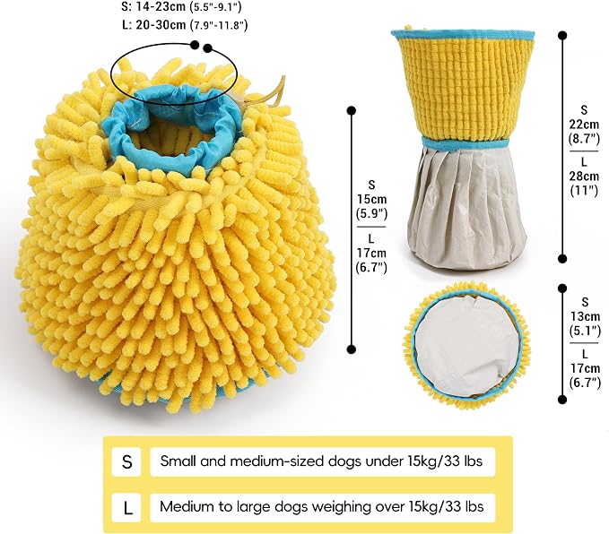 Dog Paw Cleaning Cup Portable Dog Paw Washer with Towel, Leak-Proof Pet Foot Cleaning Bag, 2 In 1 Dog Foot Cleaner with Super Absorbent Cloth, Foldable & Washable, Travel Paw Washer for Dogs & Cats, S
