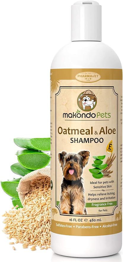 Oatmeal Shampoo for Dogs with Aloe Vera | Hypoallergenic, For Allergies and Itching, Cat Shampoo, Puppy Shampoo, Dog Grooming Supplies