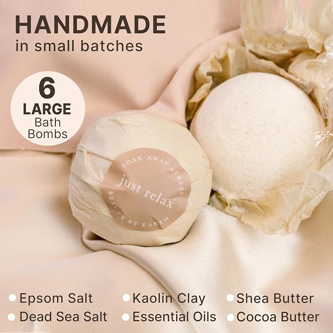 Bath Bombs Gift Set - USA Made with Organic & Natural Ingredients | Relaxing Spa Gifts for Women & Men