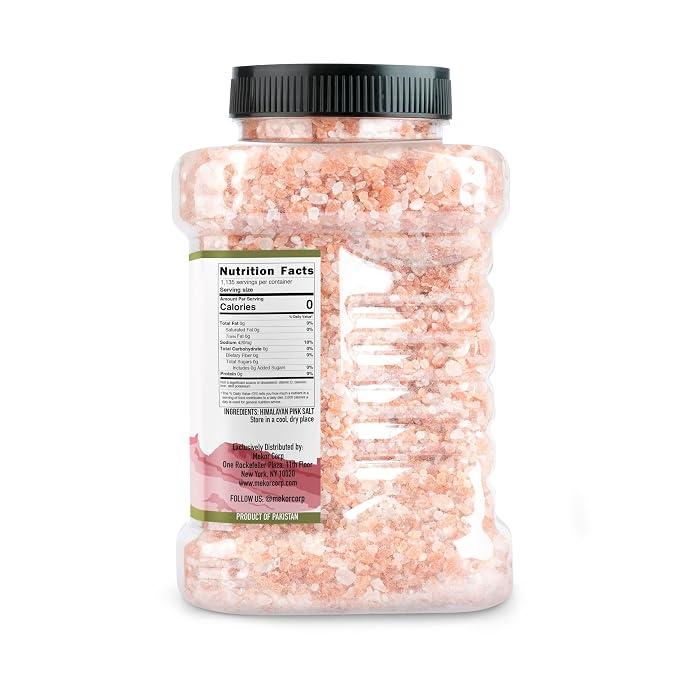 Good Tierra Himalayan Pink Salt, Coarse, 2.5 lb Jar, Rock Salt,Grinder Salt | 84 Trace Minerals, Non-Iodized & Unrefined, Coarse Grain for Grinder Refills, for Cooking, Canning & Bath, Kosher & Non-GMO
