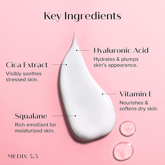 Medix 5.5 Exfoliating AHA Glycolic Acid Face & Body Wash Cleanser + Hyaluronic Acid Moisturizing Body Cream Lotion Skin Care 2-Piece Set, Alpha Hydroxy & Lactic Foaming Face Wash