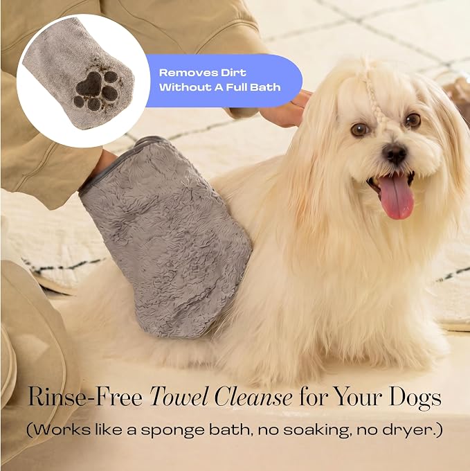 Dog Concentrated Waterless Rinse-Free Shampoo & Conditioner – DIY Dry Shampoo Spray or Towel Cleanse for Dogs - Sensitive Skin, Stress & Itch Relief – 98.65% Naturally Derived - 8x10ml