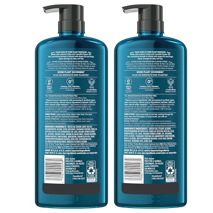 Herbal Essences Argan Oil Repair Shampoo & Conditioner Set, Moisturizes & Smoothes, Paraben-Free, Color-Safe, pH-Balanced, Citrus Scent, 20.2 Fl Oz, 8-Pack