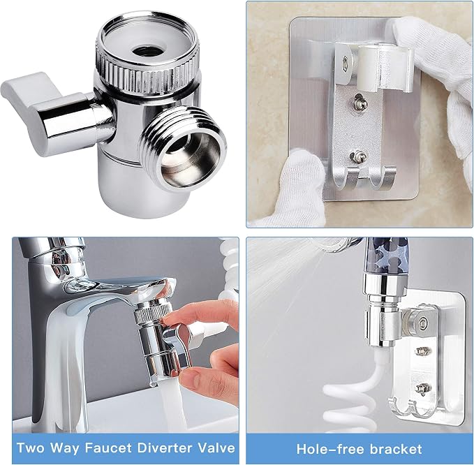 Sink Faucet Hose Sprayer Akamino Hair Washing Hand Shower Spray Faucet Attachment with Hose for Indoor Outdoor Kitchen Bathroom Tool Rinser