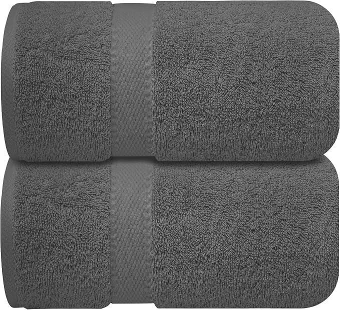 Infinitee Xclusives Jumbo Bath Sheets Towels for Adults – 600 GSM (35X70 Inches)– 100% Ring Spun Cotton, Soft and Absorbent Large Bath Towels for Bathroom (Pack of 2)