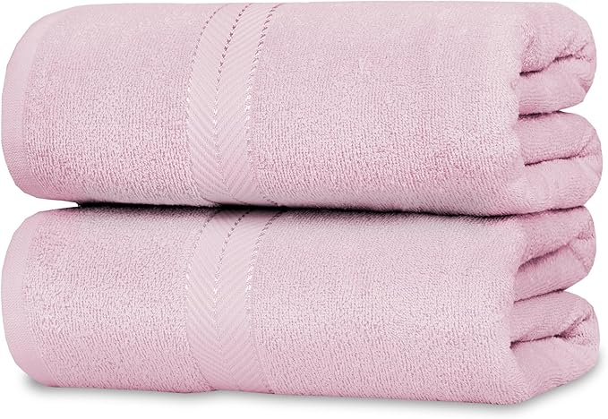 Casa Lino Bath Sheets Set Extra Large - 100% Cotton Extra Large Bath Towels - Highly Absorbent & Quick Dry Oversized Towels for Adults - 36"x72" - Pack of 2 - (Blush Pink)
