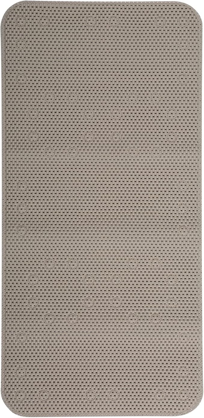 Duck Brand Softex Bath Mat for Tubs, Machine Washable, 17 x 36 Inches, Taupe, Skid Resistant (442097) (Pack of 4)
