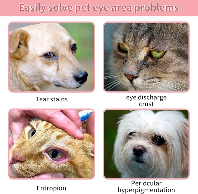 Pet Tear Stain Remover Balm - 1 oz (30g) Natural, Plant-Based Eye Care for Dogs and Cats - Gently Cleanses and Restores Sparkling Eyes