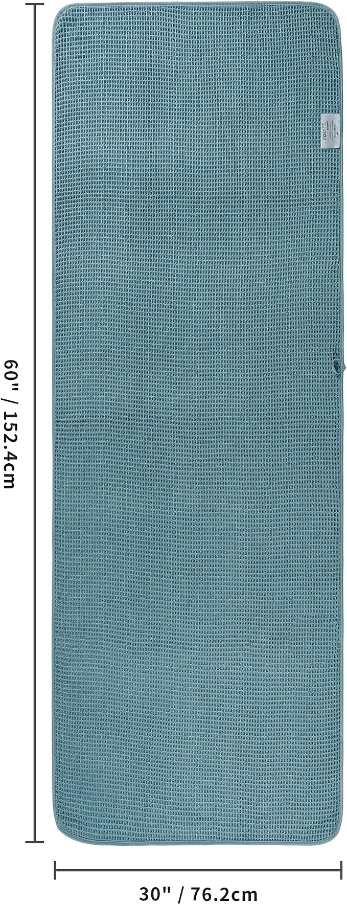 POLYTE 430 GSM Microfiber Oversize Quick Dry Lint Free Bath Towel, 60 x 30 in, 4 Pack (Waffle Weave)