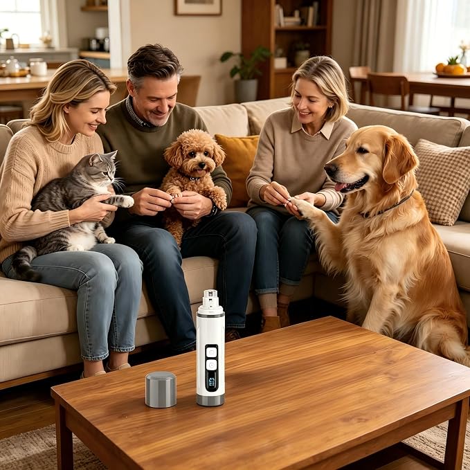 Dog Nail Grinder Quiet- 3-Speed Dog & Cat Nail Grinder with LED Light & Battery Display & Upgrade Grinding Head - Painless Nail Trimmer Dogs, Thick Nails, and Sensitive Paws | Dog Nail Grinder Quiet- 3-Speed、LED Light & Battery Display 、Upgrade Grindin...